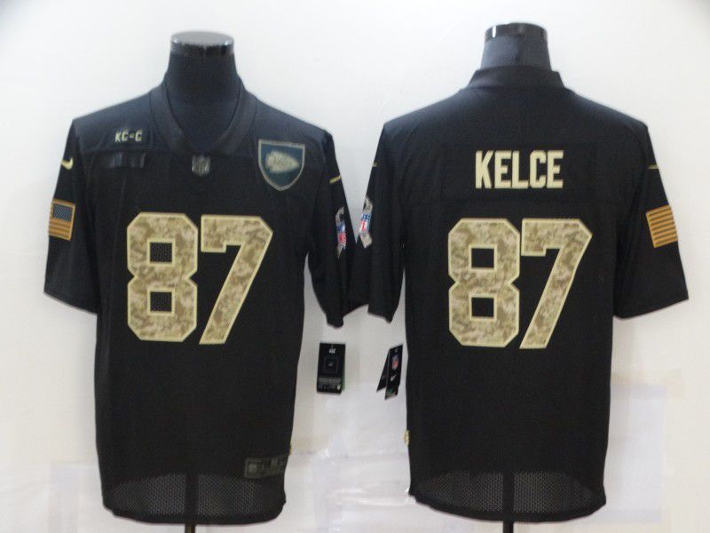 Men Kansas City Chiefs #87 Kelce Black camo Lettering 2020 Nike NFL Jersey->oakland raiders->NFL Jersey